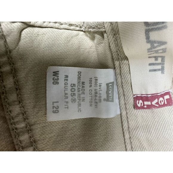 Levi’s 505 Regular Fit Men’s Tan Jeans Size 36W/ 28L - Picture 10 of 15